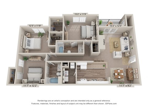 Lakes of Columbia_D_Three Bedroom